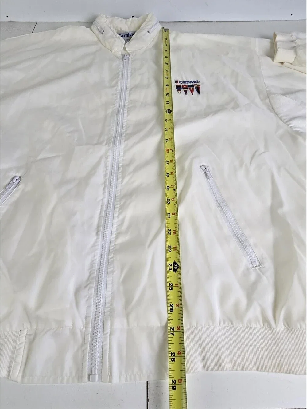VTG Carnival Cruise Lines XL Windbreaker Jacket Nautical Nylon Zip Hood NOS
